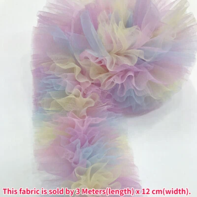 3 Meter Colorful Mesh Tulle Trim Sewing Ribbon Fabric Dress Hem Edging Frill - Image 1 of 4