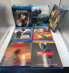 7 Blu Ray Lot Rambo Trilogy Matrix Trilogy Godzilla Ex-Machina Pirates of Caribb - Picture 1 of 2