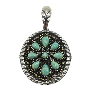 American West Carolyn Pollack Fritz Casuse Sterling 925 & Brass Pendant Enhancer - Picture 1 of 5