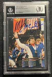 MIKE ERUZIONE SIGNED 1996 UPPER DECK TEAM USA CARD BECKETT AUTO MIRACLE ON ICE