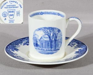Wedgwood Harvard Tercentenary Holden Chapel Demitasse Tasse & Untertasse - Bild 1 von 8