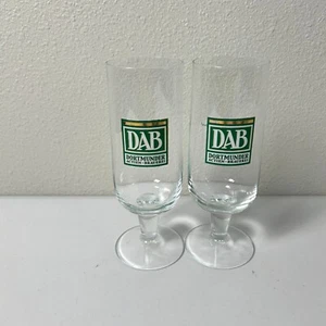DAB Beer Glass Set of 2 Stemmed 0.3L Dortmunder Actien Brauerei Germany - Picture 1 of 10