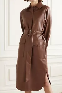 Women's Lambskin leather shirt dress party cocktail ware, party ware, casual - Picture 1 of 4