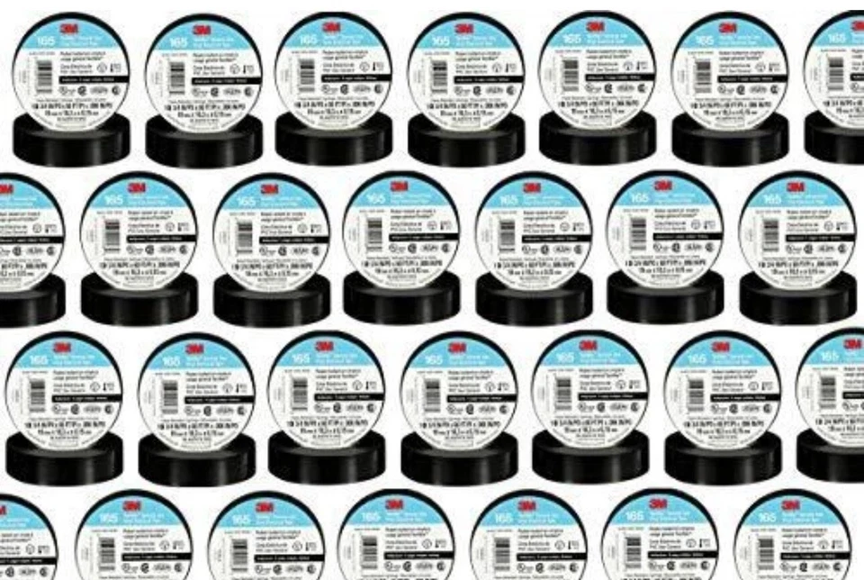 Cinta eléctrica de vinilo 3M Temflex 165 multiusos 3/4" X 60 pies negra 100 rollos Foto 1 de 3