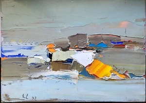 FRANCIS ECK TABLEAU ABSTRACTION ET NATURE PEINTURE ORIGINALE 8P PRESQU’ÎLE - Imagen 1 de 5