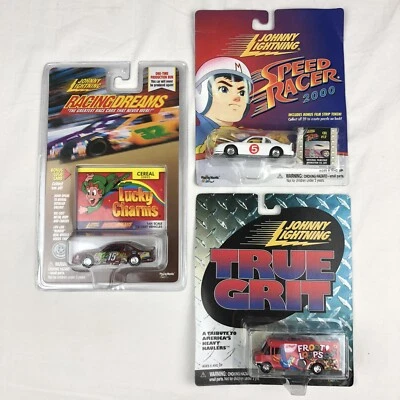 3 Vtg Johnny Lightning Diecast Cars 1:64 NEW Speed Racer Froot Loops Lucky Charm - Image 1 of 4