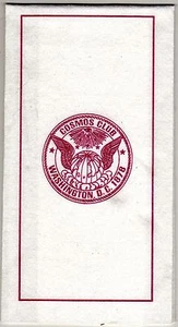 Genuine COSMOS CLUB Washington DC Paper Napkin Power Elite Private Exclusive New - Picture 1 of 1
