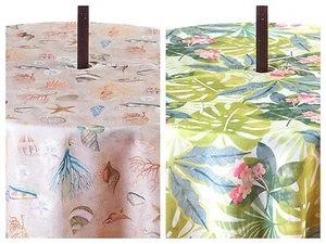 WARME TROPEN & MUSCHELWELT Outdoor Stoff Schirm Loch Reißverschluss Tischdecke - Bild 1 von 10