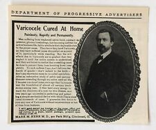 1904 Quack Medicine Varicocele Cured Advertisement Suffering Men Antique AD