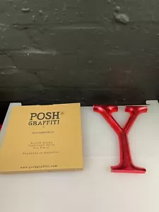 POSH GRAFFITI Decorative Red Wooden Large Letter Y Measures 9 Inch High - Picture 1 of 4
