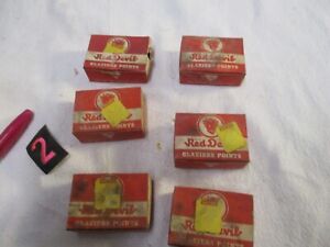 (6x) Vintage NOS Red Devil Glaziers Points Size 2 For Setting Windows Lot of 6