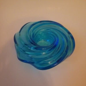 Murano Aqua Blue Vistosi Atelier Oi Schlaepfer Art Glass Candle Holder Nestle - Picture 1 of 6