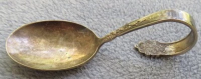 Cuchara bebé National plateada musgo rosa Foto 1 de 3