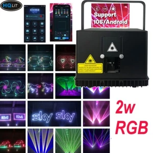 Wedding DJ IOS Android App Edit 2W RGB Animation DMX Stage Projector Laser Light - Picture 1 of 20