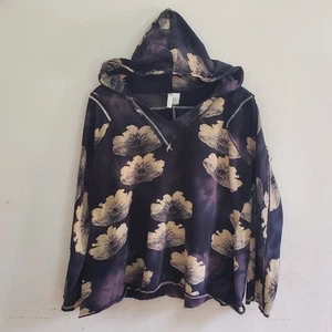 Ethyl Floral Hoodie Sweatshirt XXL V-Ausschnitt Langarm Pullover Freizeit Lounge - Bild 1 von 13