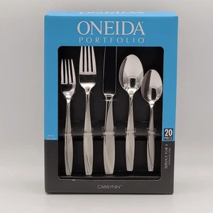 Oneida Portfolio 20 Piece Stainless Steel Cutlery Set Camlynn Pattern - Picture 1 of 12