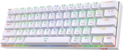 Redragon K630 Dragonborn 60% Wired RGB Gaming Keyboard, 61 Blue Switch, White  - Image 1 of 4