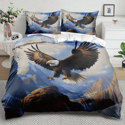 Mountain Eagle Duvet Quilt Cover Set Pillowcases Twin Full Queen King Home Decor - Image 1 of 4
