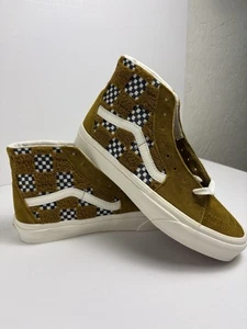 Vans Sk8-Hi Tapered Tufted Checker Golden Brown Sneakers Men’s 6 / Women’s 7.5 - Picture 1 of 10
