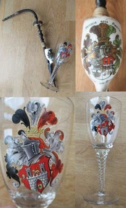 Alte Studentika Pfeife und Glas Hansea sei`s Panier 1928 / Hamburg - Bild 1 von 11