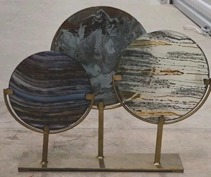 Glass Discs And Metal Sculpture - Picture 1 of 1