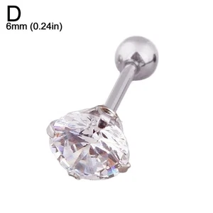 Titanium Steel Earring Ear Stud Gemstones Crystal Body W7Z0 S1A6 Fashion Q3S4 - Picture 1 of 17