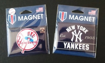 DOS (2) NEW YORK YANKEES, IMANES METÁLICOS DE 2,5" X 3,5" DE WINCRAFT Foto 1 de 3