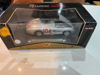 Coche modelo fundido a presión Mercedes Benz 300 SLR 1:18 Maisto - plateado nuevo en caja, raro Foto 1 de 4