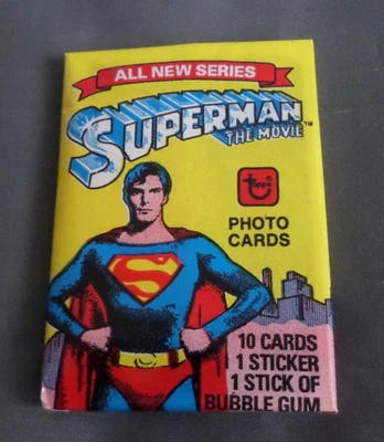 1 x Vintage Topps US DC Superman 1978 SEALED New Series Gum Card Wax Pack RARE! - Image 1 of 4