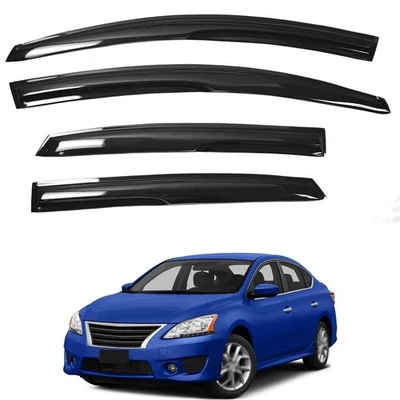 BRISUNSHINE Window Visors Rain Guard Window Vent Shade Deflector Black Replacement Sentra
