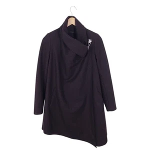 All Saints Women's Burgundy City Monument Wool Blend Coat Size 6 - Picture 1 of 6