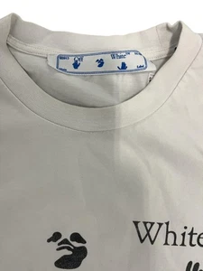 Camicia Off White Uomo Grande Bianca 2013 Logo Grafico Mani Distressed Back Tee - Foto 1 di 7