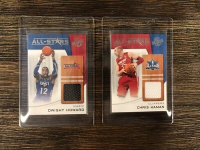 Actualización de la temporada 2010-11 Panini Dwight Howard + Chris Kaman juego usado All-Stars 🏀 Foto 1 de 2