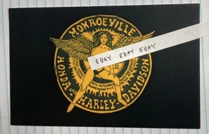 EARLY MONROEVILLE PA. HONDA HARLEY-DAVIDSON MOTORCYCLE NUDE GIRL AD NEW POSTCARD - Picture 1 of 1