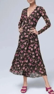 Nuevo con etiquetas Vestido envolvente de malla en capas manga larga mercado negro de la Casa Blanca ELIGE LA TALLA Foto 1 de 4