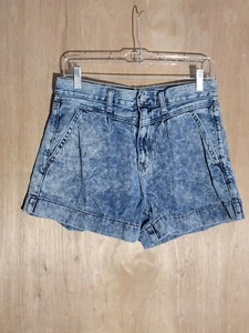 american eagle jean shorts womens size 6 mom slash pockets high rise blue - Picture 1 of 9