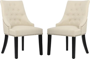 Fabric Dining Chairs Set of 2 Tufted Dining Room Chairs Upholstered Kitchen Chai - Picture 1 of 7