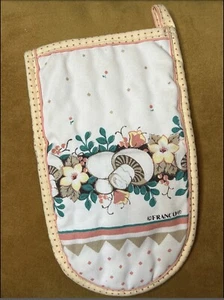 Vtg FRANCO Yellow Mushroom Flowers Kitchen Oven Mitt 1970’s Merry Orange Hot - Picture 1 of 4