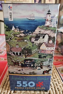 LINDA NELSON STOCKS 24 X 18” PUZZLE POSTER INCLUDED NEW UNOPENED 550 Pcs - Image 1 of 4