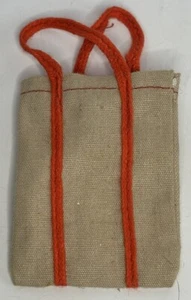 Vintage 1984 Barbie Finishing Touches Accessory Burlap Jute Canvas Bag Purse Red - Picture 1 of 2