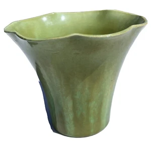 VTG Drip Glaze Green Flower Planter Pot Ceramic Judy Of California USA - Picture 1 of 9