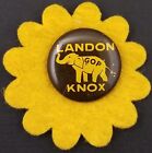 1936 Alfred Alf Landon Knox Presidential Campaign Pin Button GOP Republican FDR