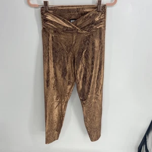 Legging taille haute Beach Riot Sport or rose python serpent cropped neuf avec étiquette femme L - Photo 1/7
