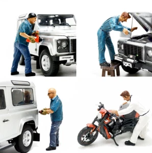 Diorama 1:18 Figura Modelo Garaje Reparación Taller Escena Exhibición Trabajador Modelo Juguete - Imagen 1 de 24