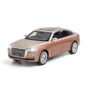 1:24 Diecast Car Hongqi Red Banner H9 Alloy Model Car Light Sound Toy Vehicle - Picture 1 of 24