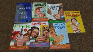 Lot of 7 children books By ANDREW CLEMENTS FRINDLE, THINGS NOT SEEN, plus more - Picture 1 of 7