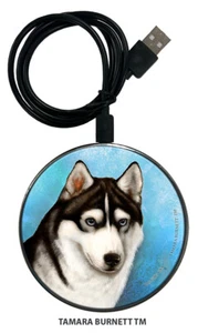 Zoomies Phone and Device Charger - Black and White Siberian Husky - Picture 1 of 1