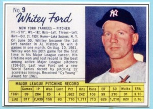 2022 - 1962 Jello Style Card - #9 Whitey Ford - New York Yankees
