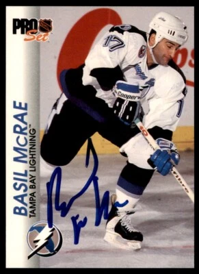 1992-93 Pro Set Basil McRae On Card IP Auto Lightning #176 *Noles2148* - Image 1 of 2