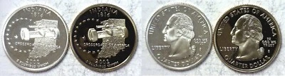2002-S Indiana Statehood Quarter Silver & Clad Proofs 2 Coin Set - Image 1 of 3